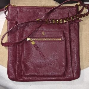 Elegant Elliot Lucca Burgundy Leather Crossbody Bag ONLY $20